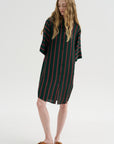 Stripe Button-Down Dress, Bottle