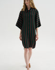 Stripe Button-Down Dress, Bottle