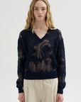 V-Neckline Sweater, Navy