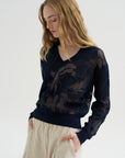 V-Neckline Sweater, Navy