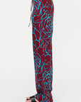 Archive Rose Print Pants, Burgundy