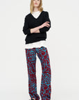 Archive Rose Print Pants, Burgundy
