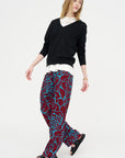 Archive Rose Print Pants, Burgundy