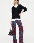 Archive Rose Print Pants, Burgundy