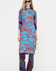 Printed Sheath Dress, Blue