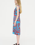 Printed Sheath Dress, Blue