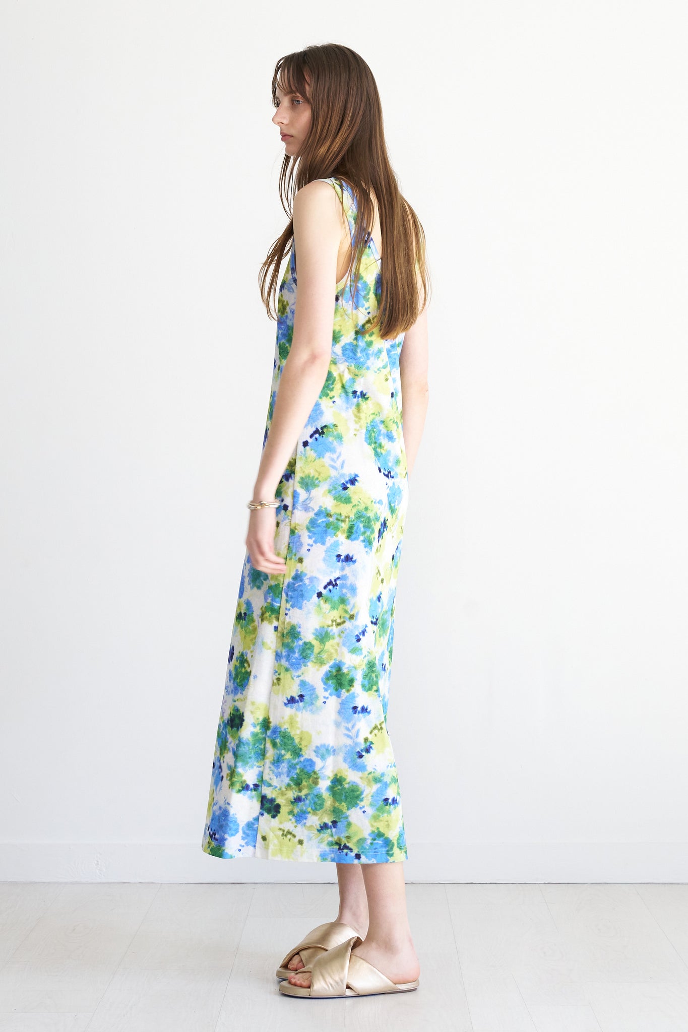Christian Wijnants - Dakonia Jersey Dress, Lime Blue Marigolds