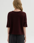 Crewneck Short Sleeve Knit Top, Bakelite