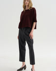 Crewneck Short Sleeve Knit Top, Bakelite