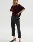 Crewneck Short Sleeve Knit Top, Bakelite