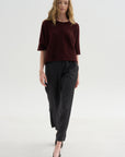 Crewneck Short Sleeve Knit Top, Bakelite