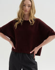 Crewneck Short Sleeve Knit Top, Bakelite