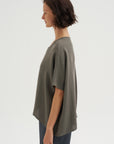 Easy Crepe Linen T-Shirt, Storm