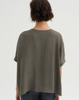 Easy Crepe Linen T-Shirt, Storm