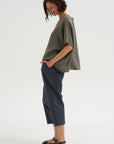 Easy Crepe Linen T-Shirt, Storm