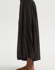 Pleated Pants Voile, Ebano