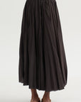 Pleated Pants Voile, Ebano