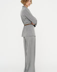 Loose Blazer - Fischgrat, Silver Grey