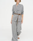 Loose Blazer - Fischgrat, Silver Grey