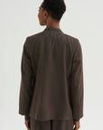 Loose Blazer - Spigato, Dark Taupe