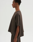 Easy T-Shirt - Spigato, Dark Taupe