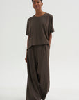 Easy T-Shirt - Spigato, Dark Taupe