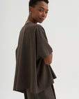 Easy T-Shirt - Spigato, Dark Taupe