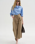 Batwing Turtleneck Oversized Shirt, Cielo