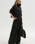 Batwing Turtleneck Oversized T-Shirt, Black