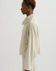 Batwing Turtleneck Oversized Shirt, White