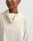 Batwing Turtleneck Oversized Shirt, White