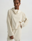 Batwing Turtleneck Oversized Shirt, White