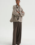 Medium Jacket with Cimossa - Herringbone, Marron