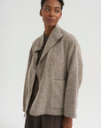Medium Jacket with Cimossa - Herringbone, Marron