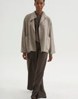 Medium Jacket with Cimossa - Herringbone, Marron