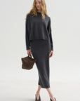 Knitwear Skirt, Titanio