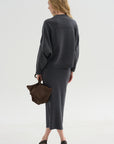 Knitwear Skirt, Titanio