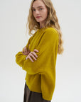 Crew Neck Raglan Sweater, Turmeric