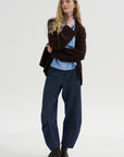 Ribbed Neck Cardigan, Truffle