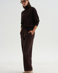 Turtleneck Raglan Sweater, Chocolate