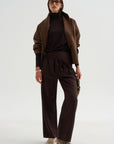 Turtleneck Raglan Sweater, Chocolate