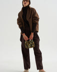 Turtleneck Raglan Sweater, Chocolate