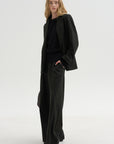 Long Sleeve Blouse Sweater, Black