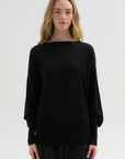 Long Sleeve Blouse Sweater, Black