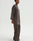 Boxy Crewneck Sweater, Dark Taupe