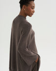 Boxy Crewneck Sweater, Dark Taupe