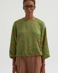 Floral Jacquard Top, Light Green