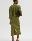 Floral Jacquard Skirt, Light Green