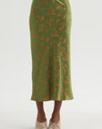 Floral Jacquard Skirt, Light Green
