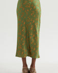 Floral Jacquard Skirt, Light Green